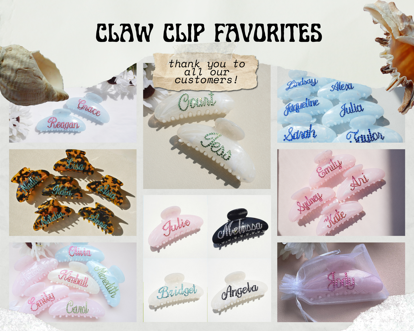 Custom Name Claw Clip